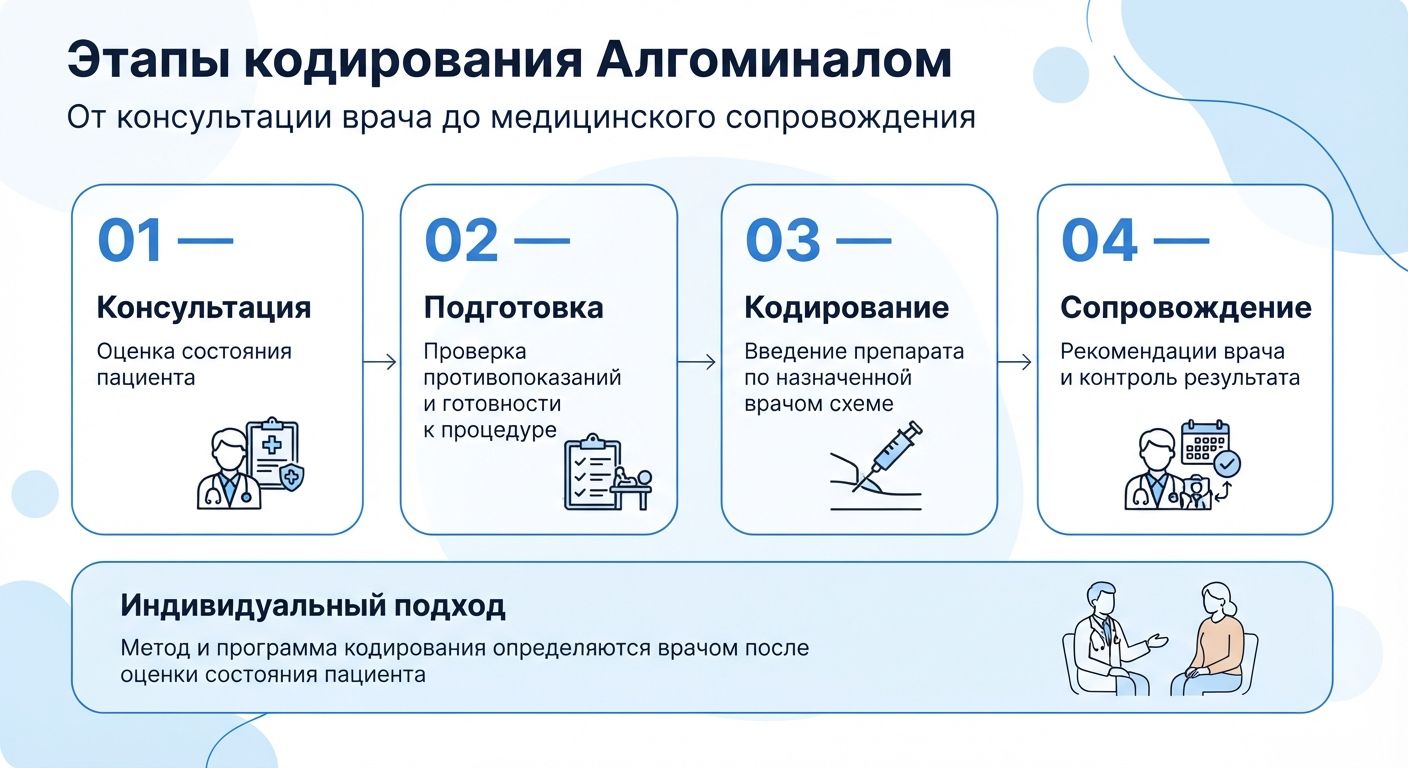Кодирование препаратом «Алгоминал» в Чите инфографика